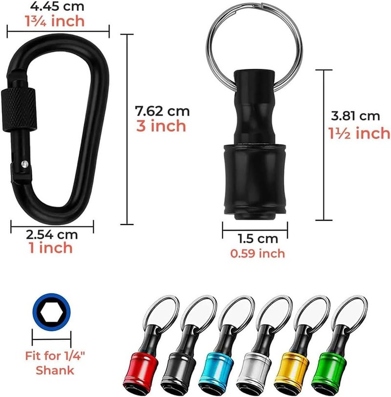 كيلا حامل رؤوس مفكات براغي سداسية الشكل مقاس 1/4 بوصة، قضيب تمديد، سلسلة مفاتيح، محول براغي، تغيير مثقاب، مفكات براغي يدوية، حامل رؤوس مثقاب محمول (6 قطع) - Image 2